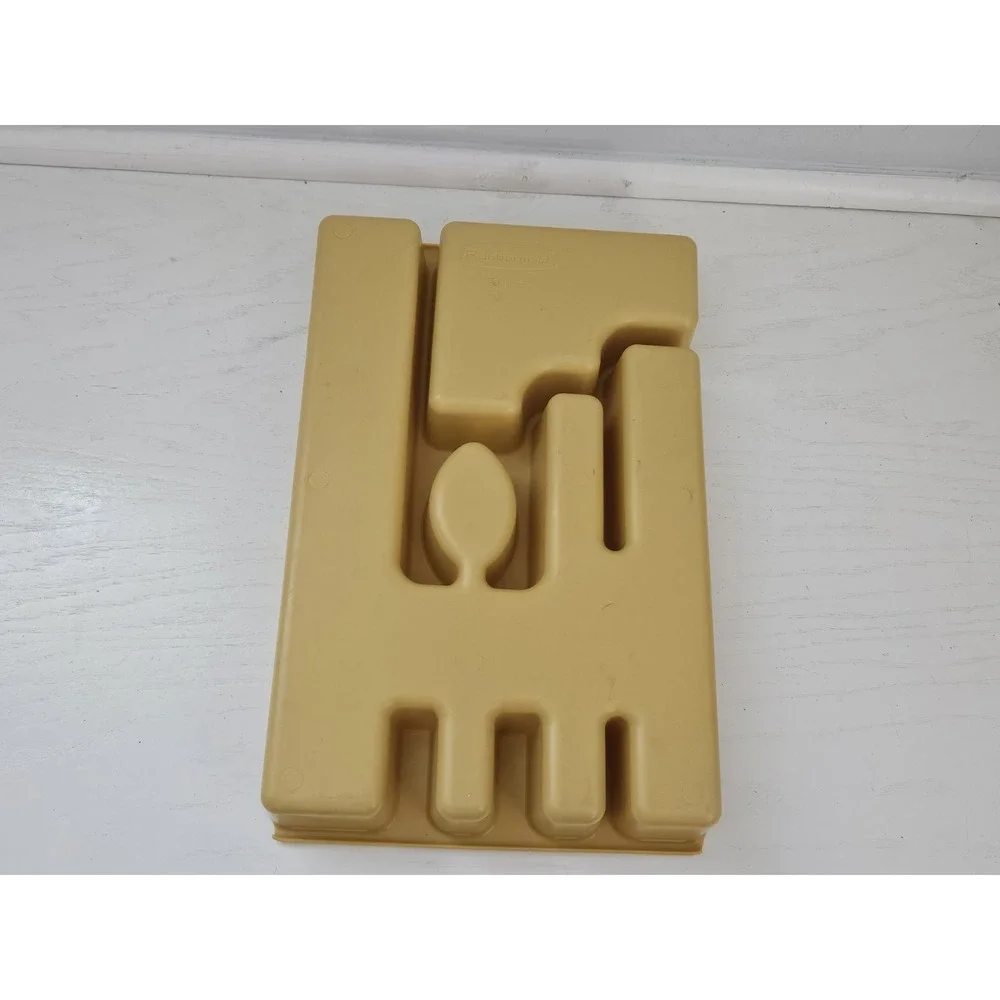 Vintage Rubbermaid 2921-5 Silverware Tray Utensil Drawer Organizer‎ Retro Yellow
